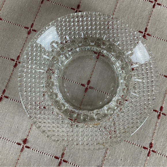 VINTAGE ANCHOR HOCKING Sure Snuff Clear Hobnail Ashtray round Large  6.25” - Picture 3 of 7